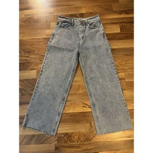 NWT Wish List Women's Jeans Size S Wide Leg Frayed Hem